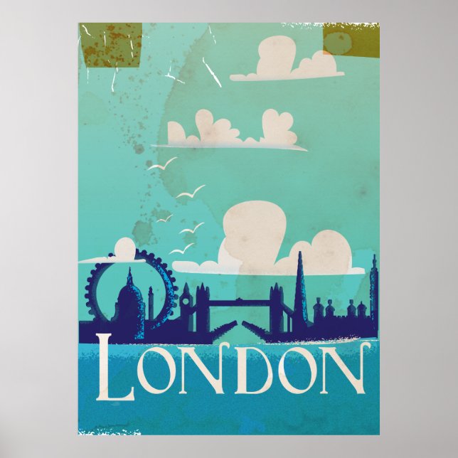 London vintage resemålningaffisch poster (Framsidan)