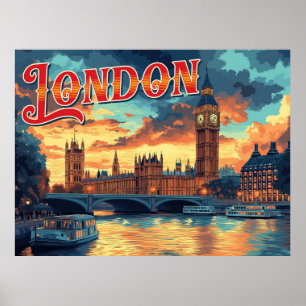 London Vintage resor Poster