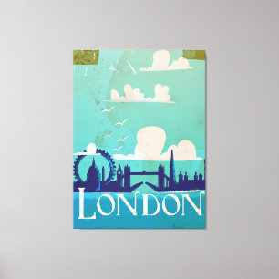 London vintage resor poster canvastryck