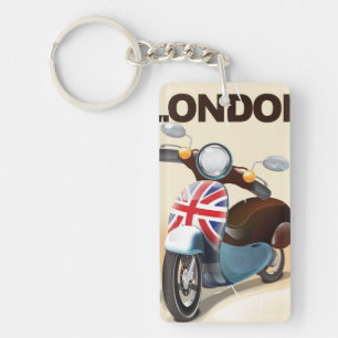 London vintage skoter union jack resposter. nyckelring