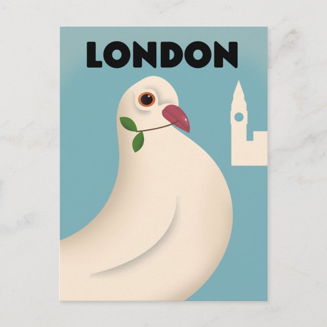 London Vintage stil reseaffisch. Vykort (Framsida)