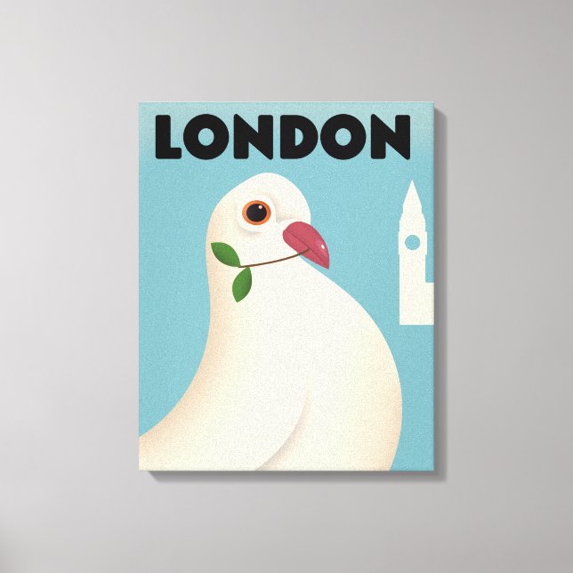 London Vintage stil reseskylt. Canvastryck (Framsida)