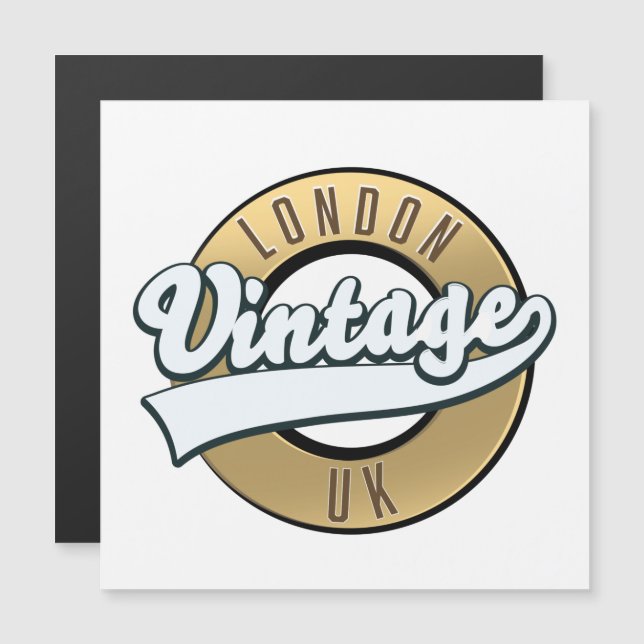 London Vintage Storbritannien retro logotyp. (Fram/baksida)