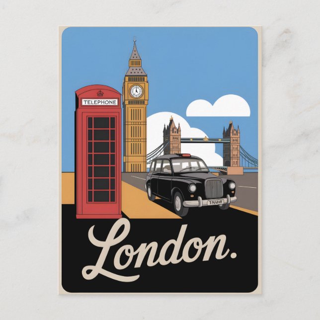 London vintage vykort (Framsida)