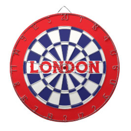 LONDON Vit, Marinblå Och Röd (redigerbar text) Darttavla
