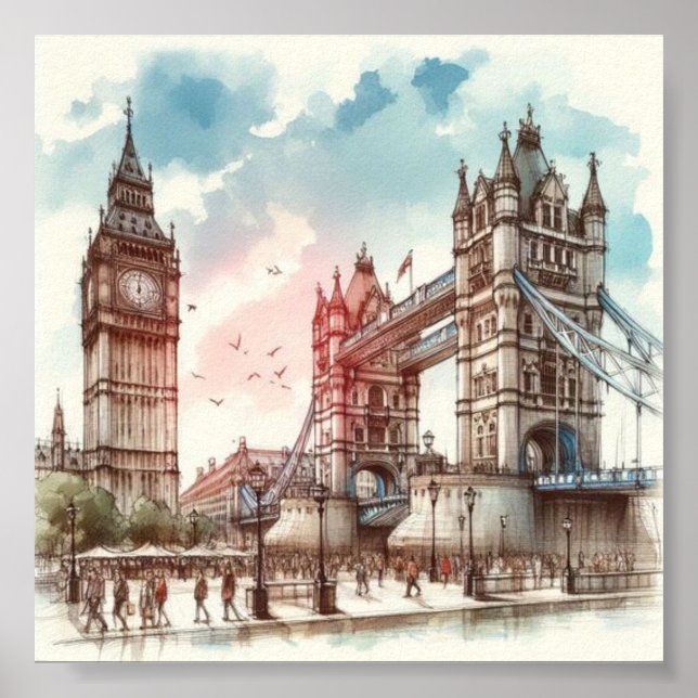London Wall Art Poster (Framsidan)