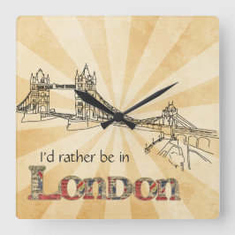 London Wall Clock Fyrkantig Klocka