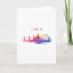 LONDON WATERCOLOR SKYLINE KORT