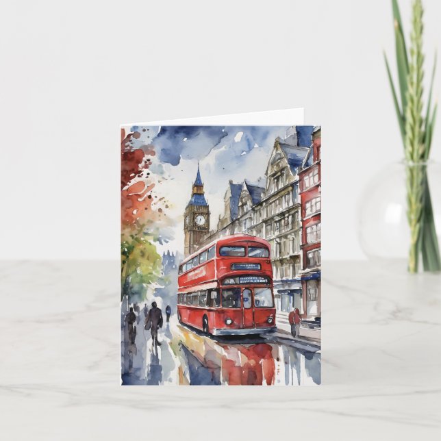 London Watercolor Stationery Kort (Framsida)