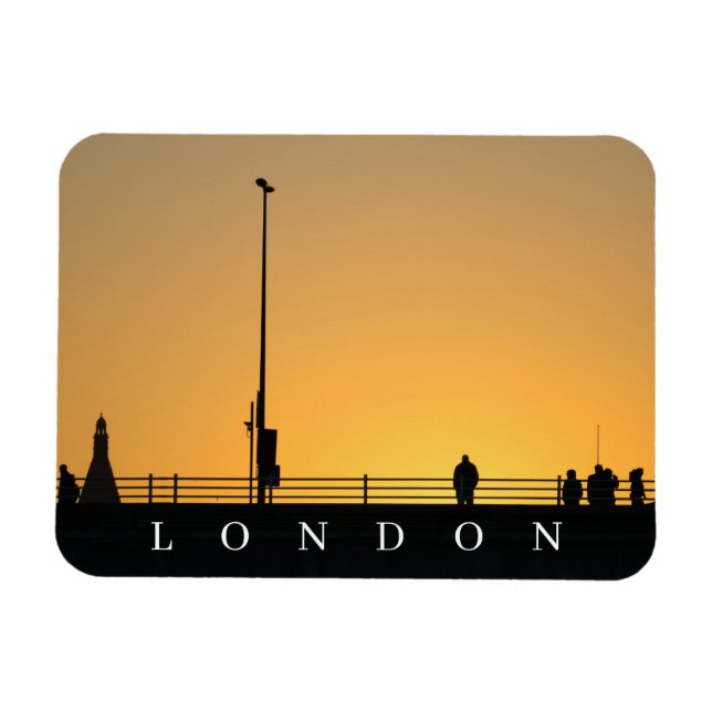 London Waterloo Bridge Solset-kylskåp Magnet (Horisontell)