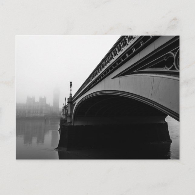London Westminster Bridge i Thick Fog-vykort Vykort (Framsida)