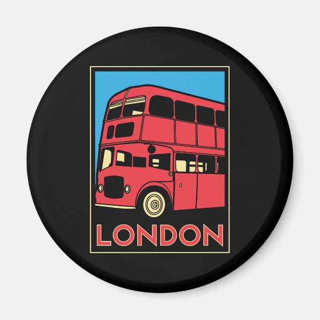 london westminster england art deco retro poster magnet (Framsidan)