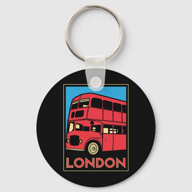 london westminster england art deco retro poster nyckelring (Framsida)