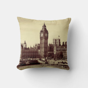 London Westminster med Big Ben och bridge. gammal, Kudde