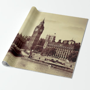 London Westminster med Big Ben och bridge. gammal, Presentpapper