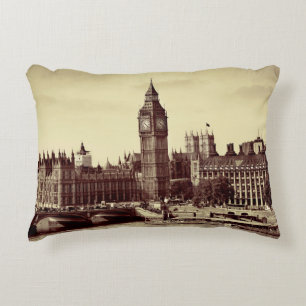 London Westminster med Big Ben och bridge. gammal, Prydnadskudde