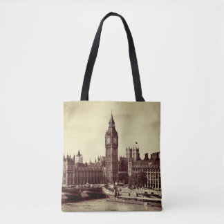 London Westminster med Big Ben och bridge. gammal, Tygkasse