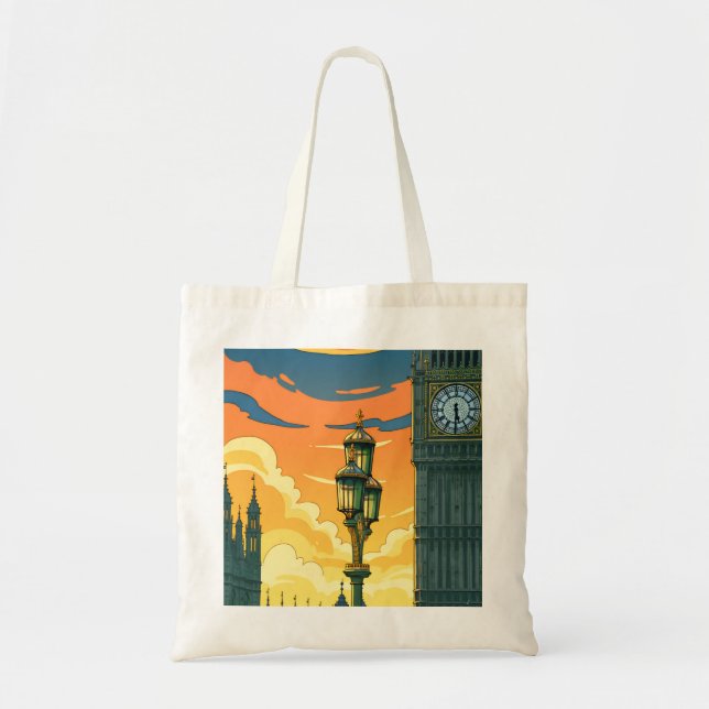 London Westminster sunset tote bag Tygkasse (Framsidan)