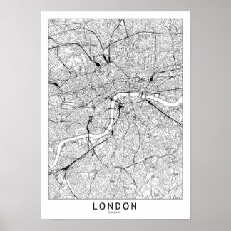 London White Karta Poster