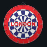 LONDON White, Navy Blue And Red (editable text) Darttavla<br><div class="desc">LONDON White, Navy Blue And Red Colored Dart Board Game Including 6 Brass Darts. You may edit text by selecting the personalization option 🎯Please let me know if you have additional questions and because Zazzle's customer support handles the customer experience you may reach Zazzle customer support by chat, phone or...</div>