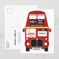 Londonbuss för bröllopsinbjudan