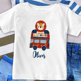Londonbuss & sött lejonbaby Personlig T Shirt