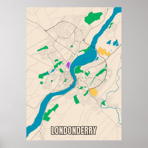 Londonderry Karta Poster