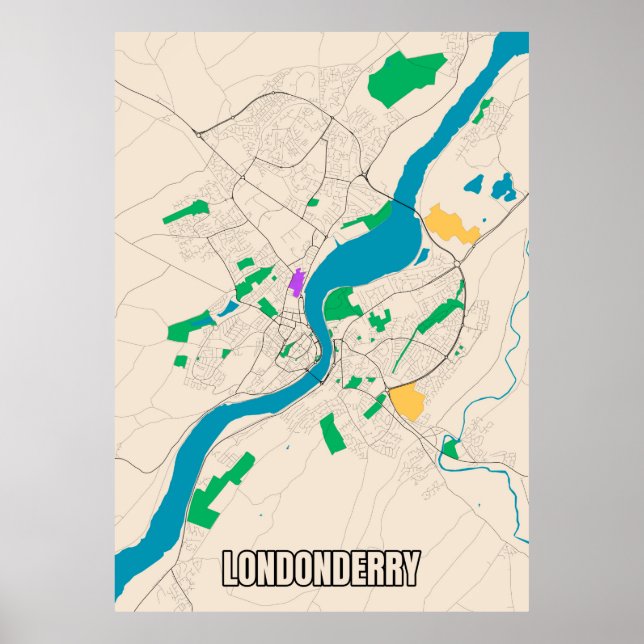 Londonderry Karta Poster (Framsidan)