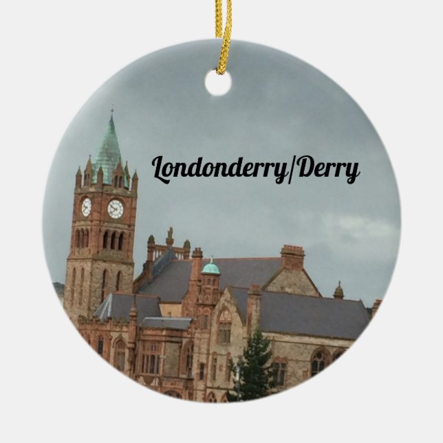 Londonderry klocktorn keramisk prydnad julgransprydnad keramik (Framsidan)