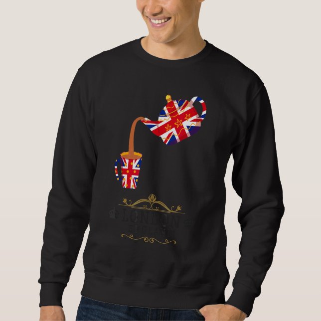 Londonidé för barn med Union Jack Storbritannien f Lång Ärmad Tröja (Framsida)