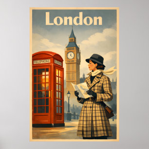 Londonmorgnar – Vintage Retro Resaaffisch Poster