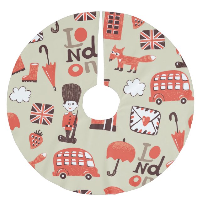 Londons barndom: Funny Mönster Design Julgransmatta Borstad Polyester (Framsidan)