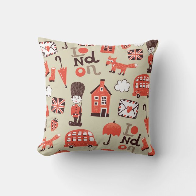 Londons barndom: Funny Mönster Design Kudde (Framsida)