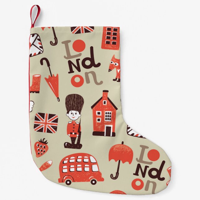 Londons barndom: Funny Mönster Design Liten Julstrumpa (Framsidan)