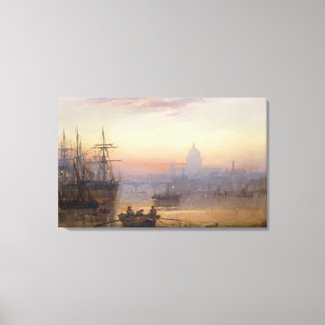 Londons Bassäng vid Sundown, 1876 Canvastryck (Framsida)