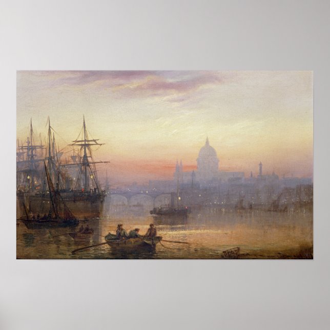 Londons Bassäng vid Sundown, 1876 Poster (Framsidan)