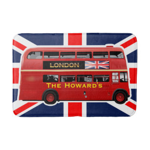 Londons Berömd Red Buss Badrumsmatta