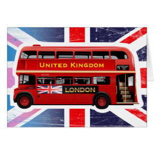 Londons Berömd Red Buss Hälsningskort