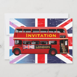 Londons Berömd Red Buss Inbjudningar