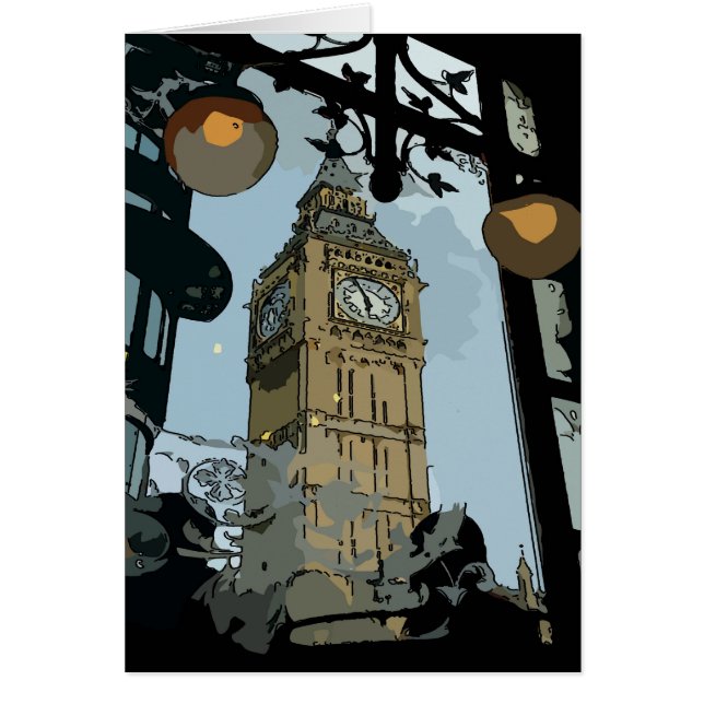 Londons Big Ben Hälsningskort (Framsidan)
