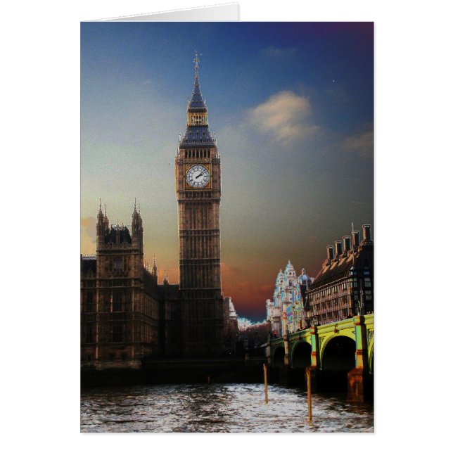 Londons Big Ben Solarzed Hälsningskort (Framsidan)