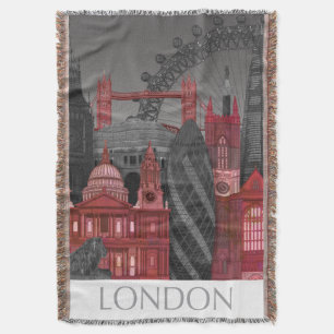 Londons höjder efter natt - röd filt