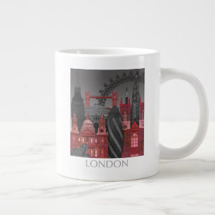 Londons höjder efter natt - röd jumbo mugg