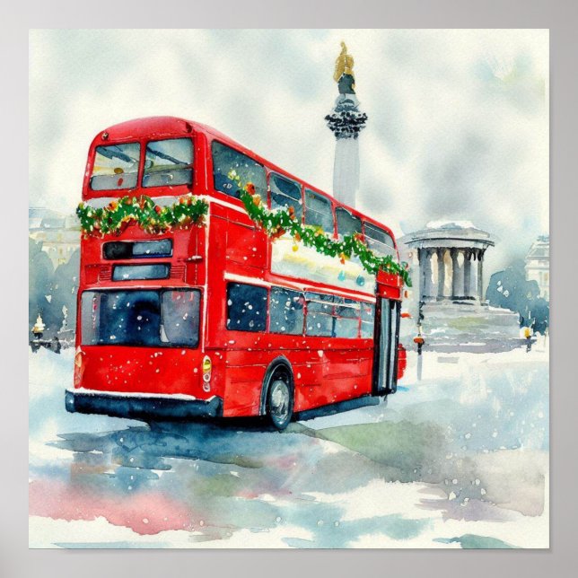 Londons Iconic Red Dubbla-Decker Buss, b) Poster (Framsidan)