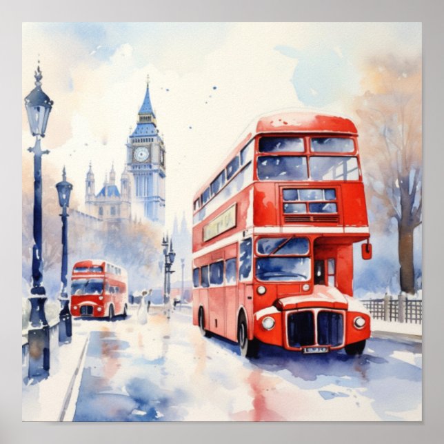 Londons Iconic Red Dubbla-Decker Buss, (C) Poster (Framsidan)