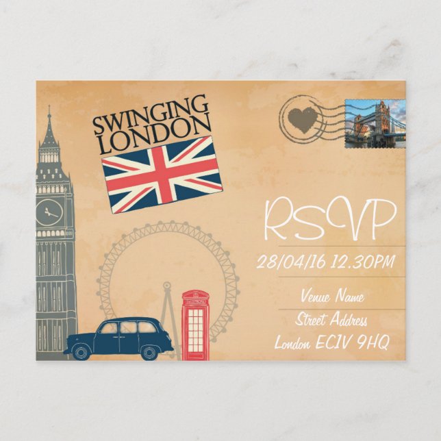 Londons inbjudan till Bröllop OSA med foto (Framsida)
