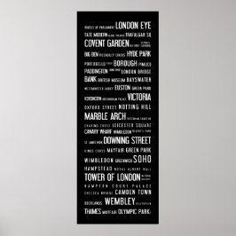 Londons populära ställe på en typografisk poster