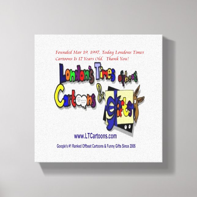 Londons Times Cartoon Logo Canvastryck (Framsida)