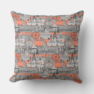 Londons toile peach kudde
