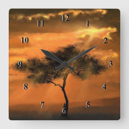 Londons Träd Sunbeams Modern Wall Clock Fyrkantig Klocka